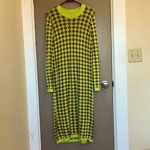 Stussy green and tan checkered dress (M)